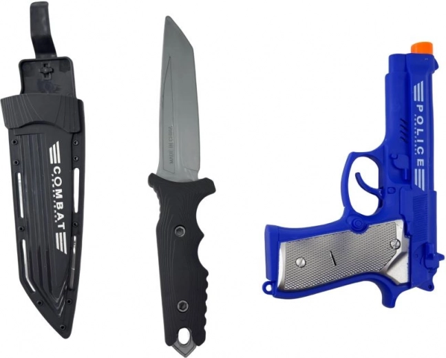 Policajná hračka set PLEJO so zvukovou pištoľou a nožom