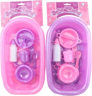 Plastová vanička pre bábiky so sadou doplnkov