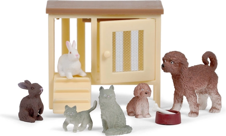 Lundby domáce zvieratká do domčeka pre bábiky – pes, mačka a králiky