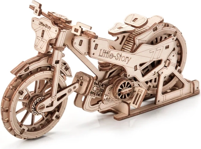 Detailný drevený model motocykla