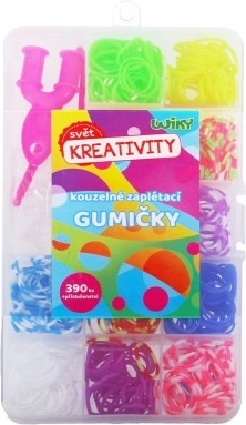 Sada na výrobu náramkov – farebné gumičky s príslušenstvom v plastovej krabičke