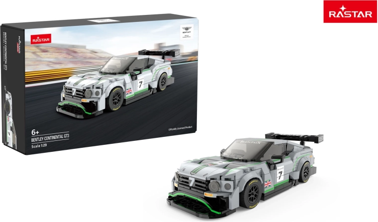 Rastar stavebnica auto Bentley Continental GT3 sivé 1:29