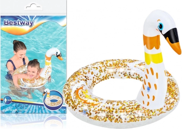 Detské nafukovacie plavecké koleso labuť 61 × 61 cm BESTWAY