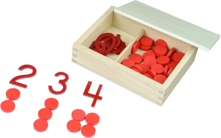Montessori číslice a žetóny – párne a nepárne čísla