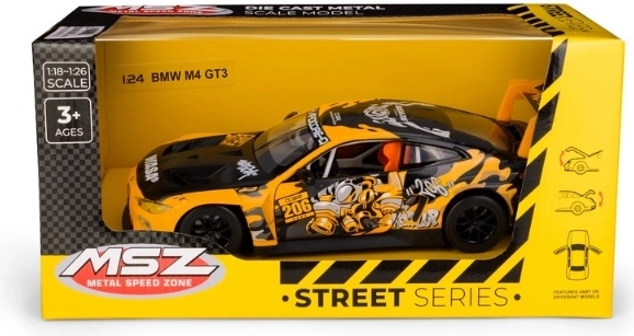 MSZ BMW M4 GT3 with WASA žltý model auta 1:24