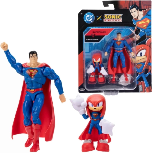 Jakks Pacific sada figúrok Knuckles ako Superman a Superman (Sonic the Hedgehog x DC Comics)