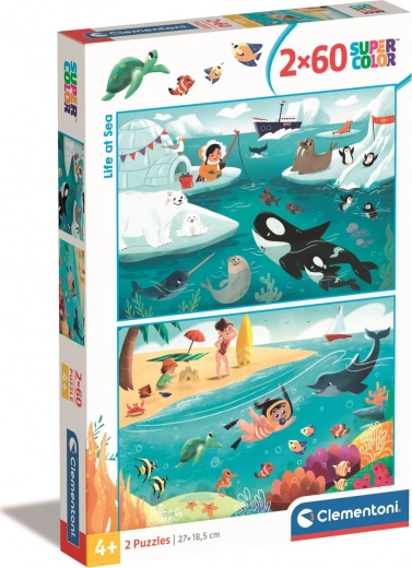 Clementoni Puzzle Život pri mori 2x60 dielikov