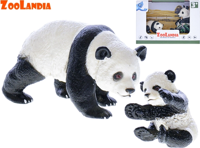 Zoolandia panda s mláďaťom – realistická plastová figúrka