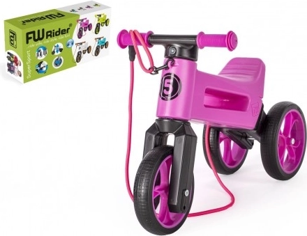 Odrážadlo Funny Wheels Rider SuperSport 2v1 s popruhom – Fialové