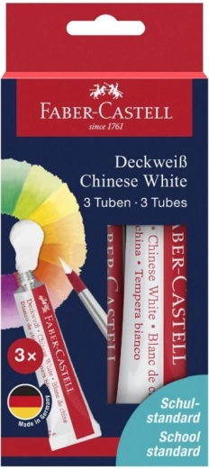 Temperové farby Faber-Castell Connector čínska biela 3×7,5 ml