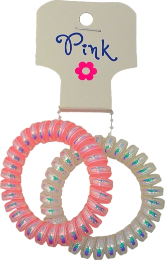 PINK gumičky do vlasov ružové a perleťové (2 ks)