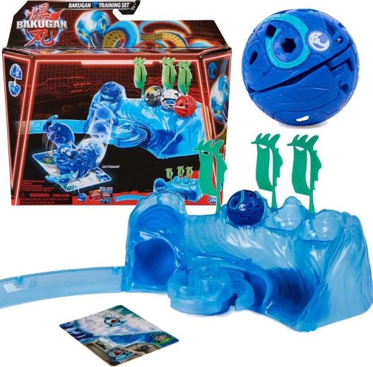 Bakugan Training Set s figúrkou Octogan Aquatic Clan modrý – strategická hra