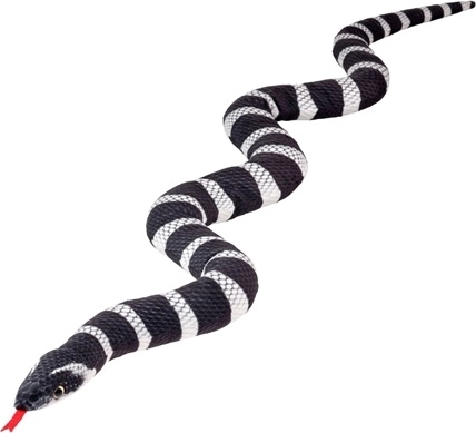 Had v cik-cak vzore čierno-biely 100 cm