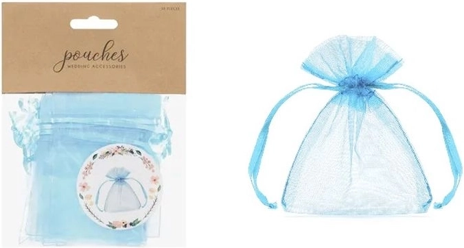 Organza darčekové vrecúška blankytne modré 10 cm