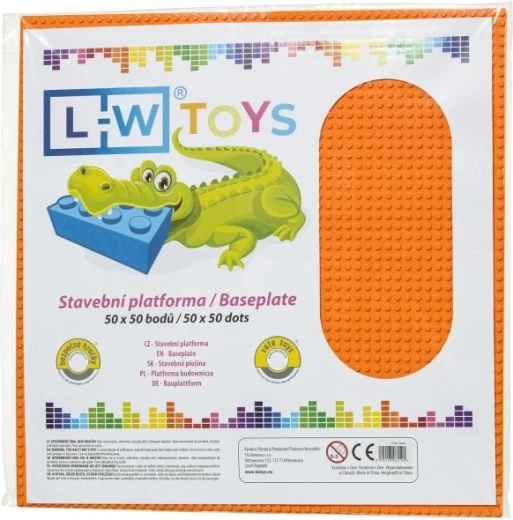 L-W Toys veľká stavebná podložka 50 × 50 bodov oranžová