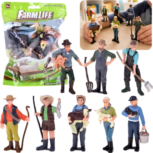 Figúrky farma – sada 8 farmárov Hop Hop Hop!