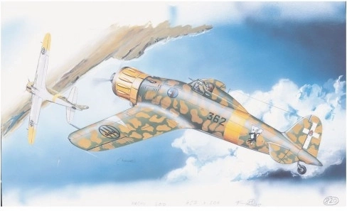 Stavebnica modelu lietadla Macchi M.C. 200 Saetta (16,1 × 21,2 cm)