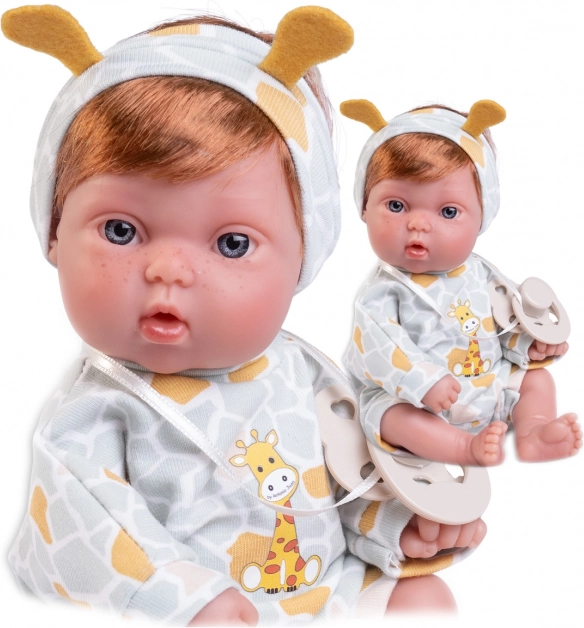 Realistická bábätko Picolín s kostýmom žirafy 21 cm