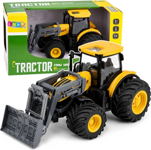 Traktor s radlicou so svetlami a zvukmi 1:24 žltý