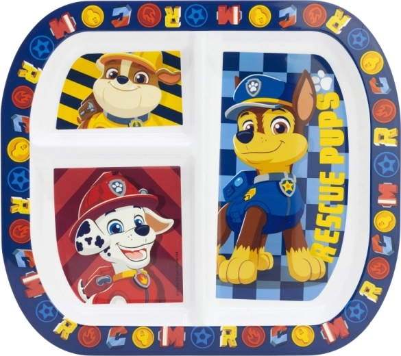 Detský tanier Paw Patrol s priehradkami Boy Rescue Pups 22 cm