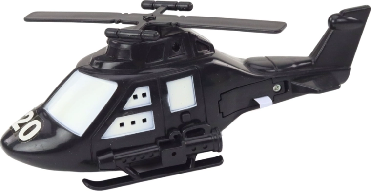 Helikoptéra so svetlami a zvukmi