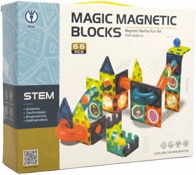 Magnetická guľôčková dráha – stavebnica 66 dielov