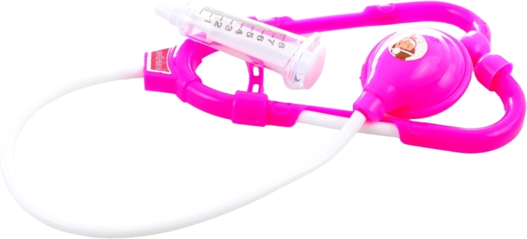 Hra na lekára so stetoskopom a injekciou