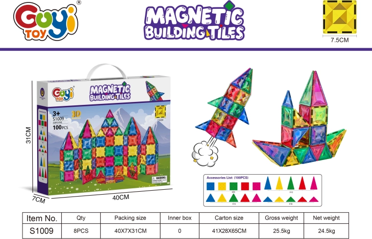 Magnetická stavebnica 100 dielikov