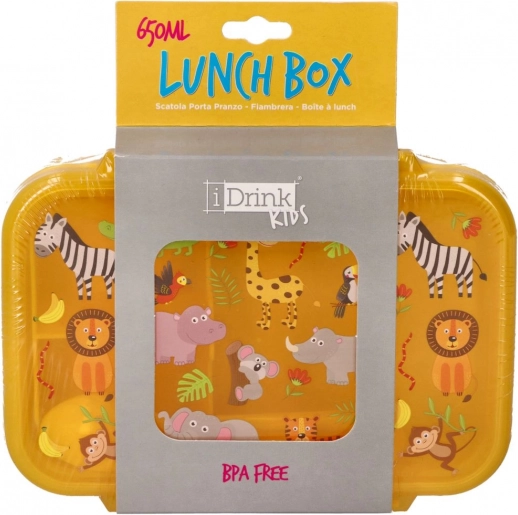 detský desiatový box safari 650 ml s lyžičkou a vidličkou