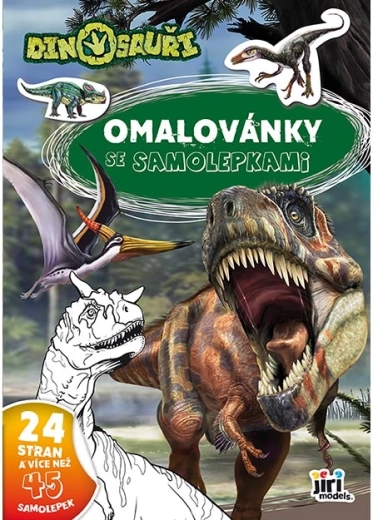 Omaľovánky A4 so samolepkami Dino