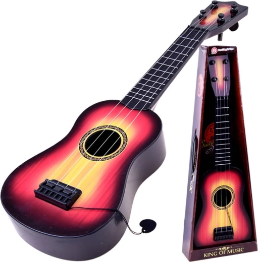 Detská gitara s kovovými strunami a trsátkom – In0095