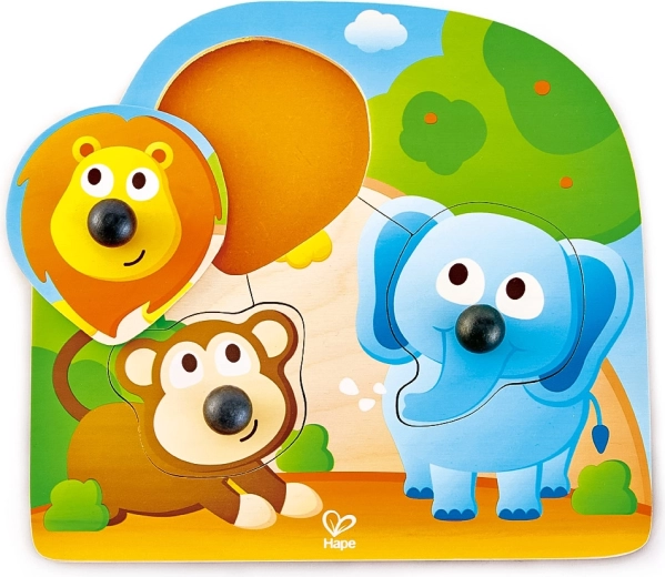 Puzzle s úchytkami divoké zvieratká