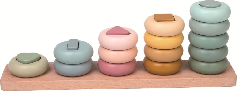 2kids toys drevená nasadzovačka tvarov – pastelová montessori hračka