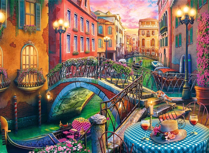 Puzzle Večer v Benátkach 3000 dielikov