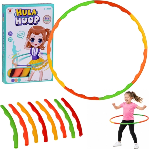 Detská a dospelá hula obruč s masážnymi výstupkami, skladacia 84 cm