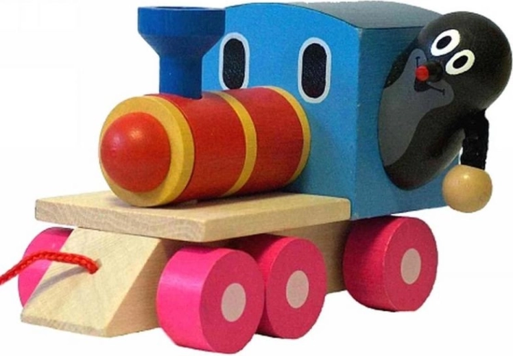 Drevená ťahacia mašinka s Krtkom