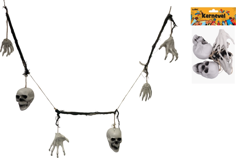 Halloweenska girlanda z kostí 180 cm - 1 kus