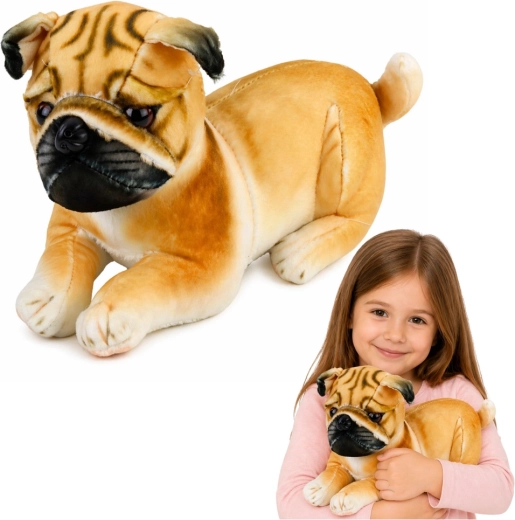 Plyšový mops 25 cm realistický psík na maznanie