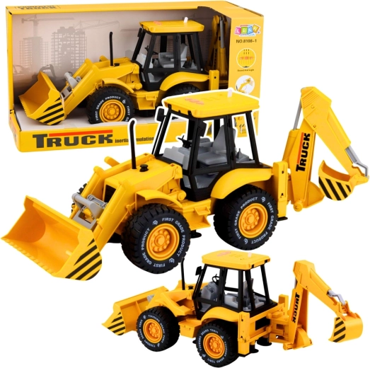 Detský stavebný nakladač a bager so svetlami a zvukmi – žltý