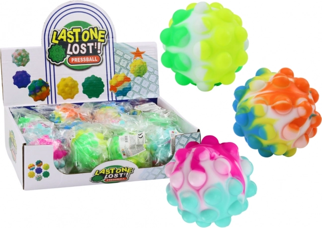 Svetelná senzorická loptička s výstupkami 6 cm