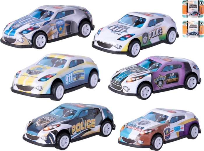 Kovové športové autíčko so spätným chodom 6,5 cm