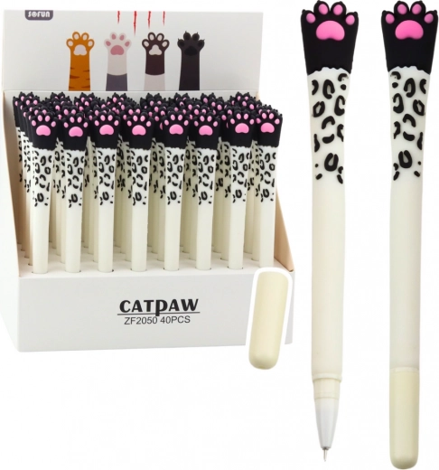 Gélové pero Mačacia Labka Modrý Atrament Biela A Čierna