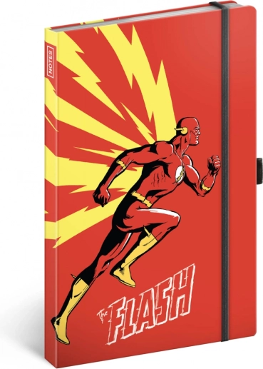Notes linajkovaný zápisník THE FLASH s gumičkou a pútkom