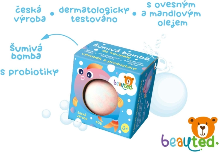 BeauTed šumivá bomba do kúpeľa s probiotikami 60 g