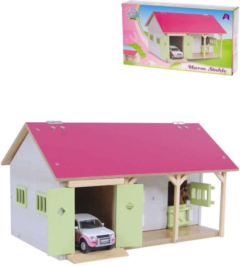 Drevená stajňa pre kone s garážou 34 × 22 × 19 cm