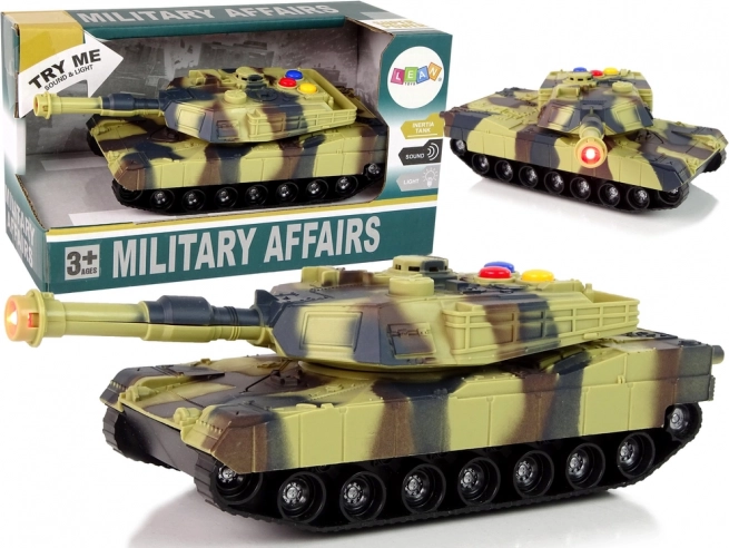 Vojenský tank 1:32 hnedé maskovanie so zvukmi a svetlami