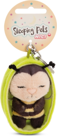 Nici kľúčenka spiaca včielka v zelenom košíčku 12 cm