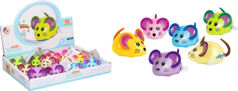 Plastová naťahovacia myš 8 cm