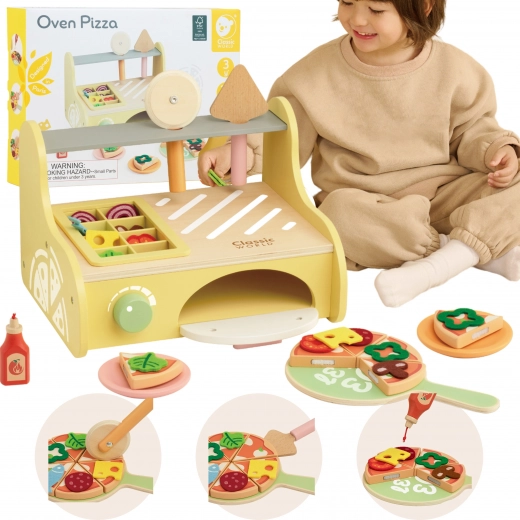 Drevená pizza pec CLASSIC WORLD pre deti 3+ z certifikovaného dreva FSC