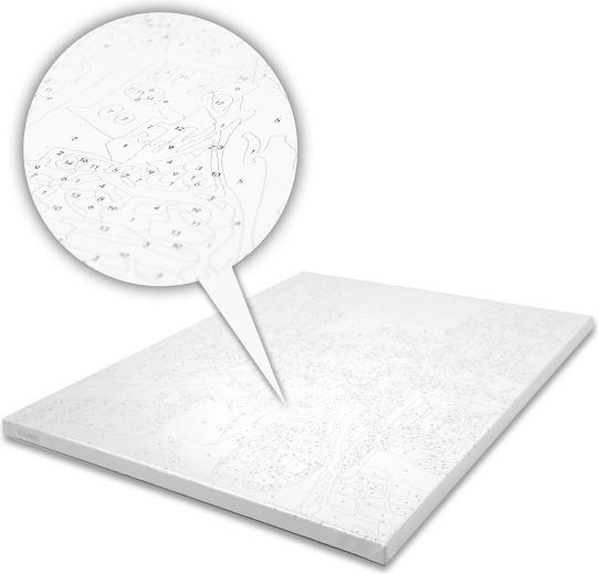 Predtlačené očíslované plátno pre bezstarostné maľovanie